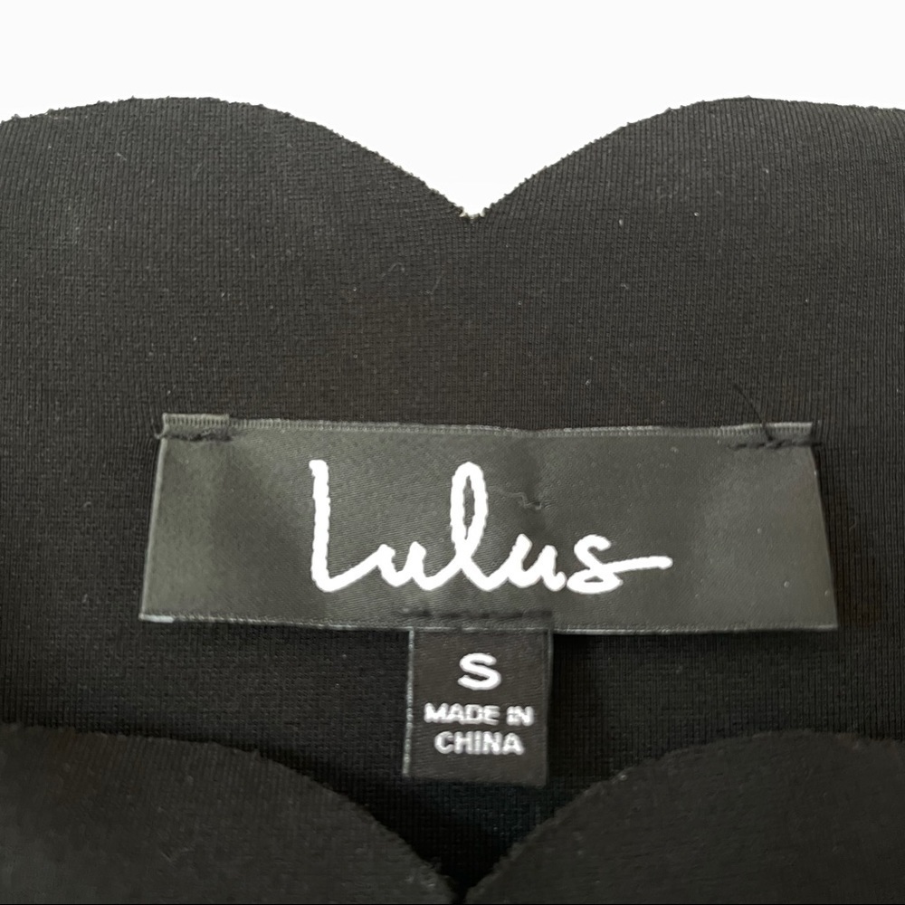 Lulus Tip the Scallops Black Scalloped Scoop Neck Skater Dress - Picture 6 of 8